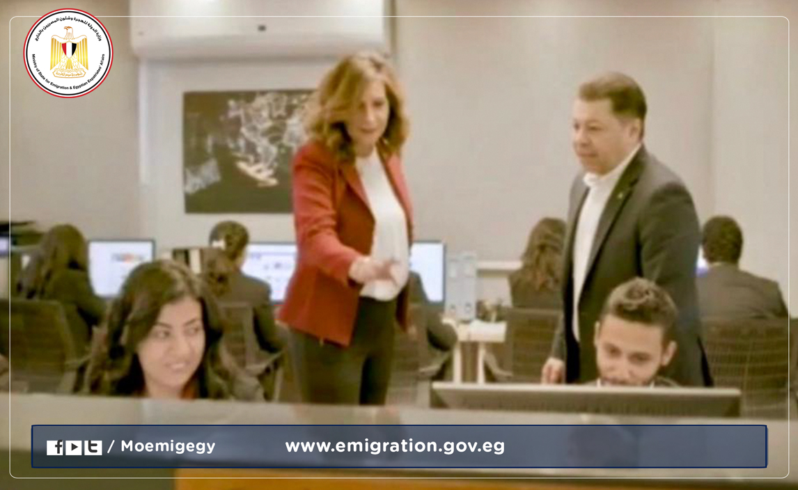 وزيرة الهجرة تفتتح الاستوديو الخاص بالتواصل مع المصريين بالخارج للبدء في مبادرة 